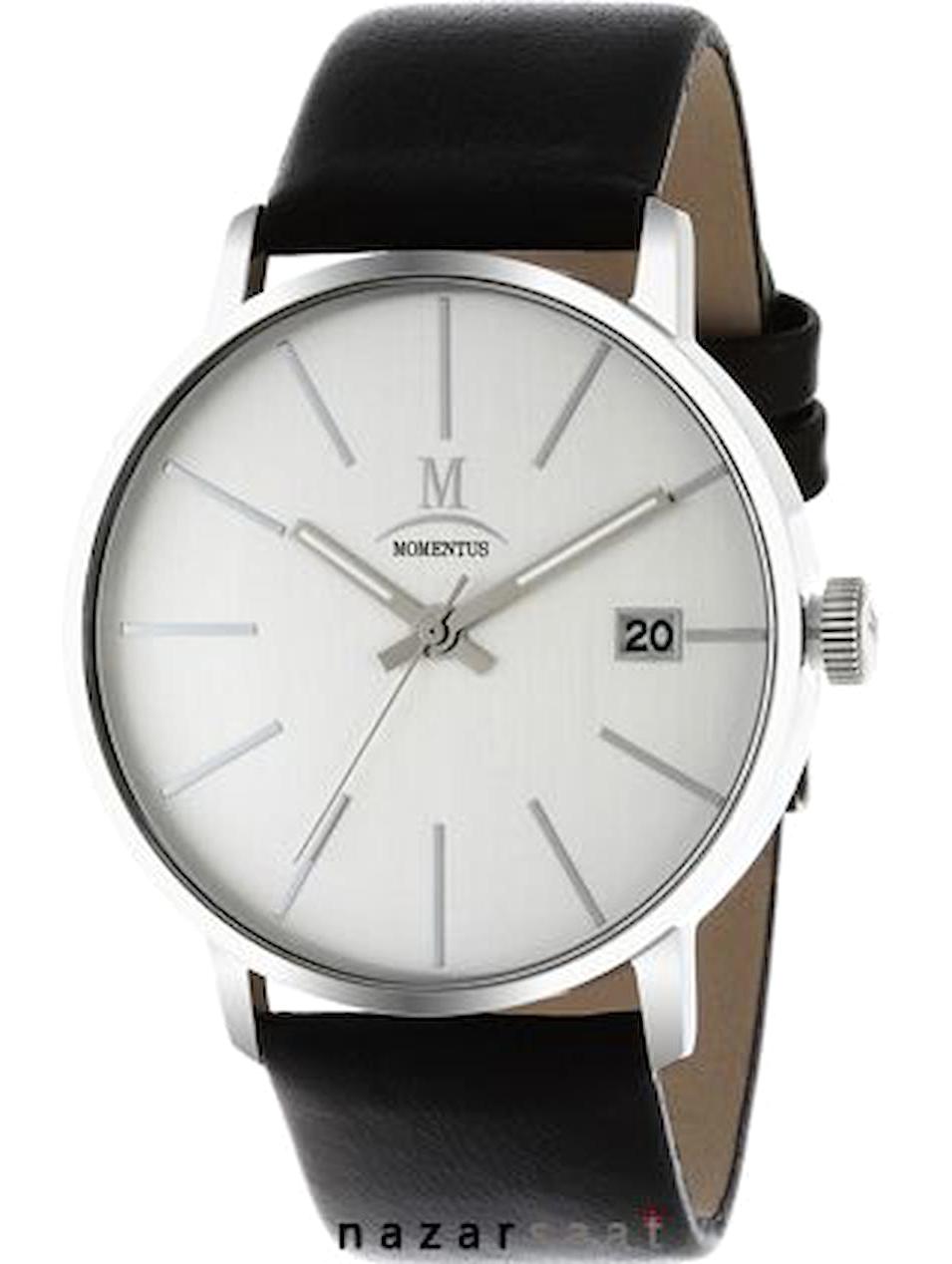 Momentus FD235S-02BS Takvimli 44 mm Siyah Deri Kordon Analog Erkek Kol Saati