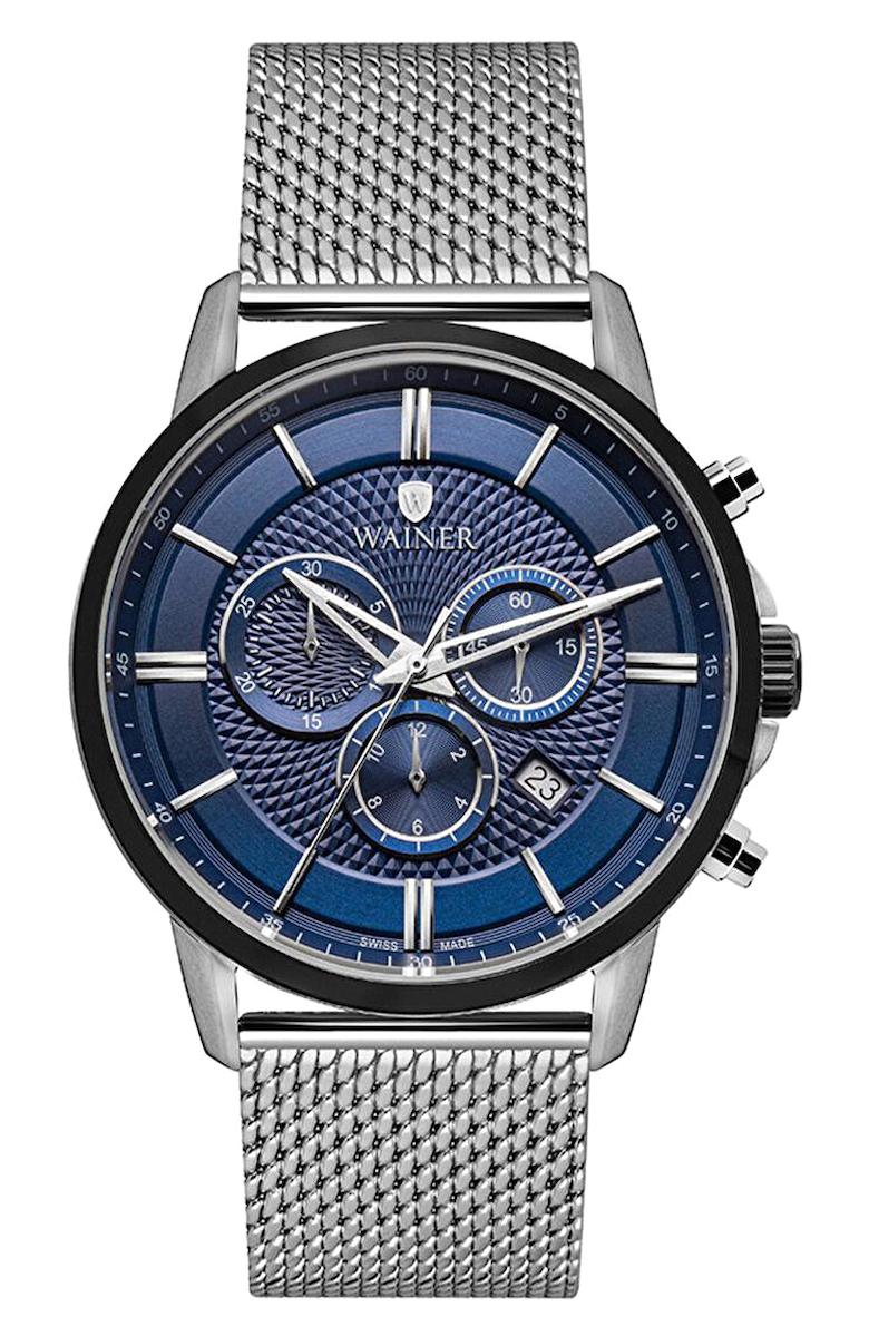 Wainer WA.19565-B Pusulalı Takvimli 44 mm Çelik Kordon Analog Erkek Kol Saati