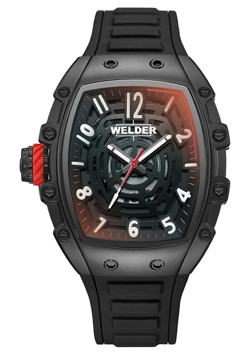 Welder Watch WRH3004-R 48 mm Siyah Silikon Kordon Analog Erkek Kol Saati