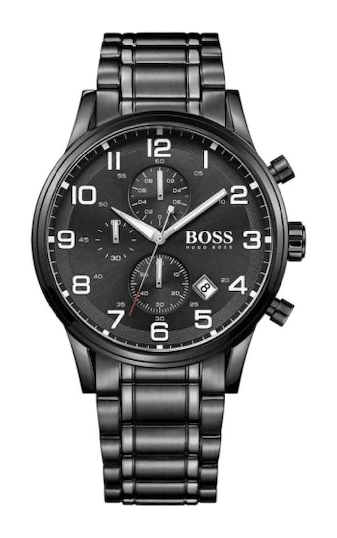 Hugo Boss HB1513180 Pusulalı Takvimli 44 mm Siyah Çelik Kordon Analog Erkek Kol Saati