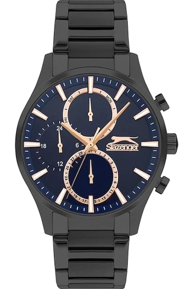 Slazenger SL.09.2283.2.05 Takvimli 43 mm Antrasit Çelik Kordon Analog Erkek Kol Saati