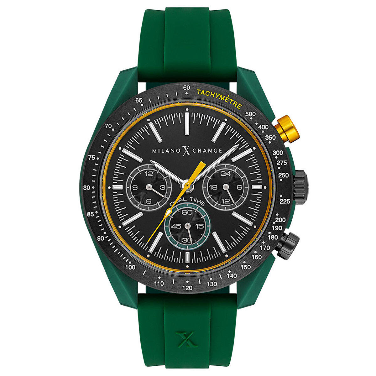 Milano X Change MXG3116 Takvimli 43 mm Yeşil Silikon Kordon Analog Erkek Kol Saati