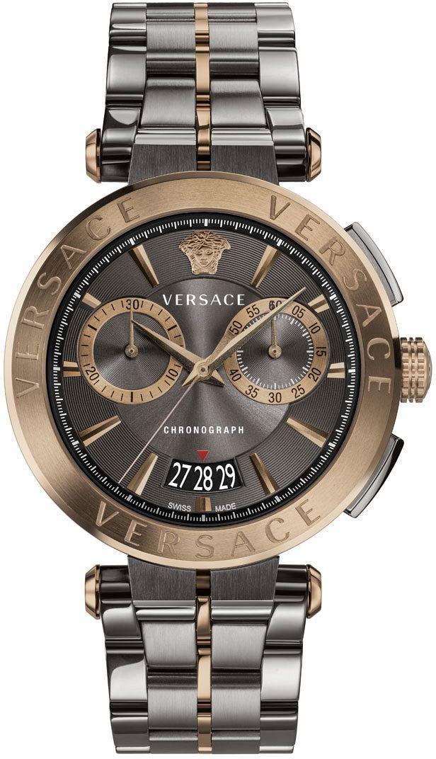Versace VRSCVBR050017 Takvimli 45 mm Çelik Kordon Analog Erkek Kol Saati