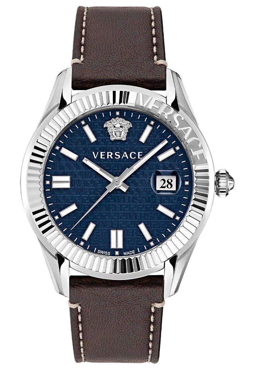 Versace VRSCVE3K00122 Takvimli 41 mm Kahverengi Deri Kordon Analog Erkek Kol Saati