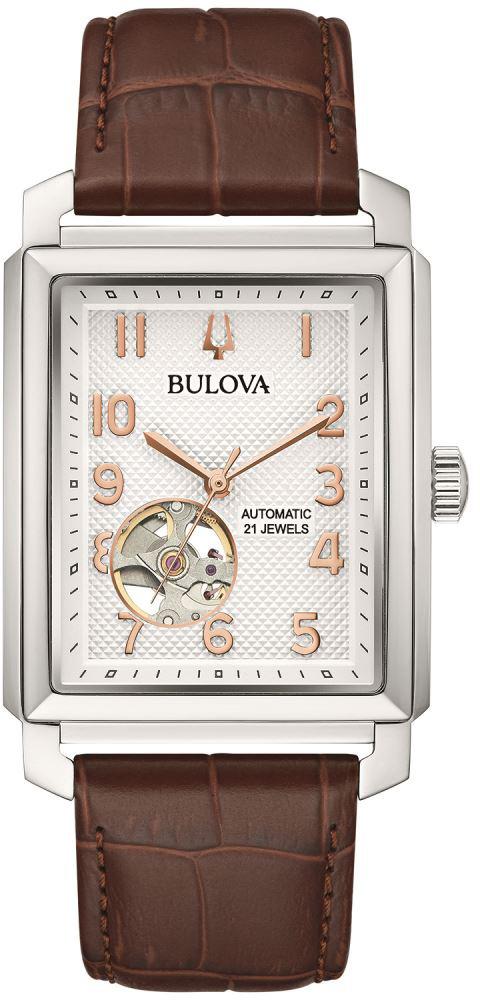 Bulova 96A268 49 mm Kahverengi Deri Kordon Analog Kol Saati