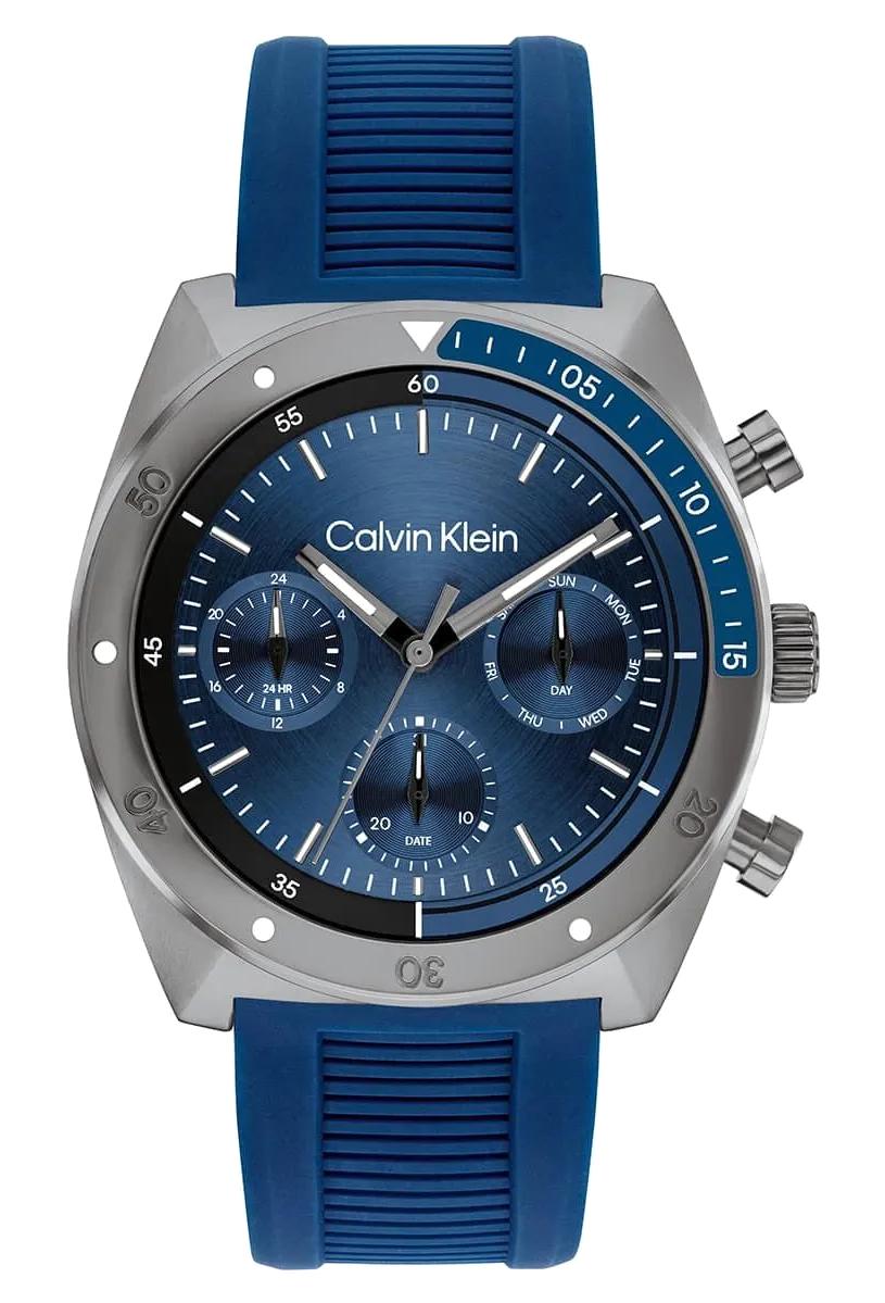 Calvin Klein CK25200468 Takvimli 45 mm Lacivert Silikon Kordon Analog Erkek Kol Saati