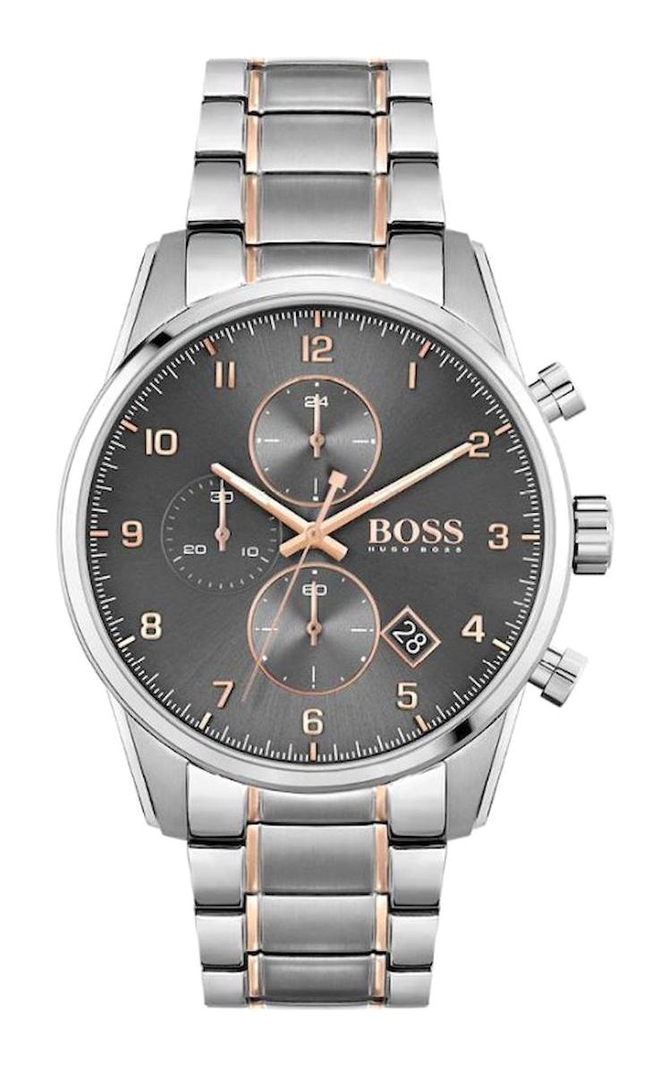 Boss Watches HB1513789 Takvimli 44 mm Gri-Rose Gold Çelik Kordon Analog Erkek Kol Saati