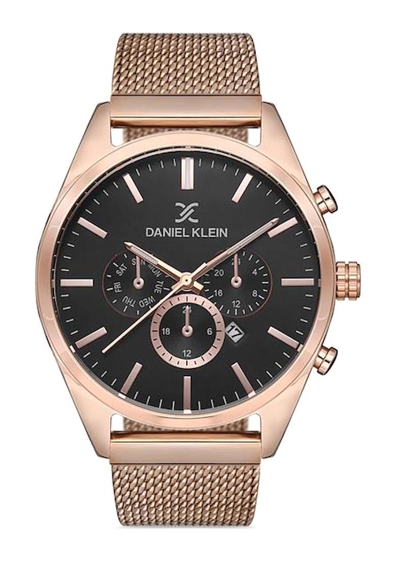 Daniel Klein DK012398G-07 Takvimli Rose Gold Metal Kordon Analog Erkek Kol Saati