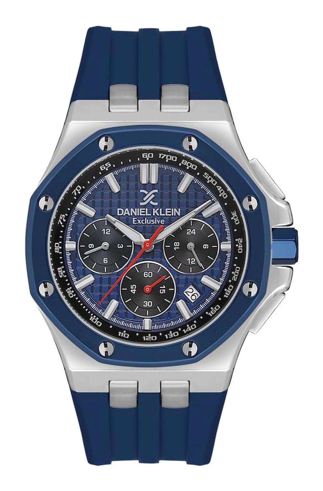 Daniel Klein DK103-DK.1.13616-2 Takvimli 43 mm Lacivert Silikon Kordon Analog Erkek Kol Saati