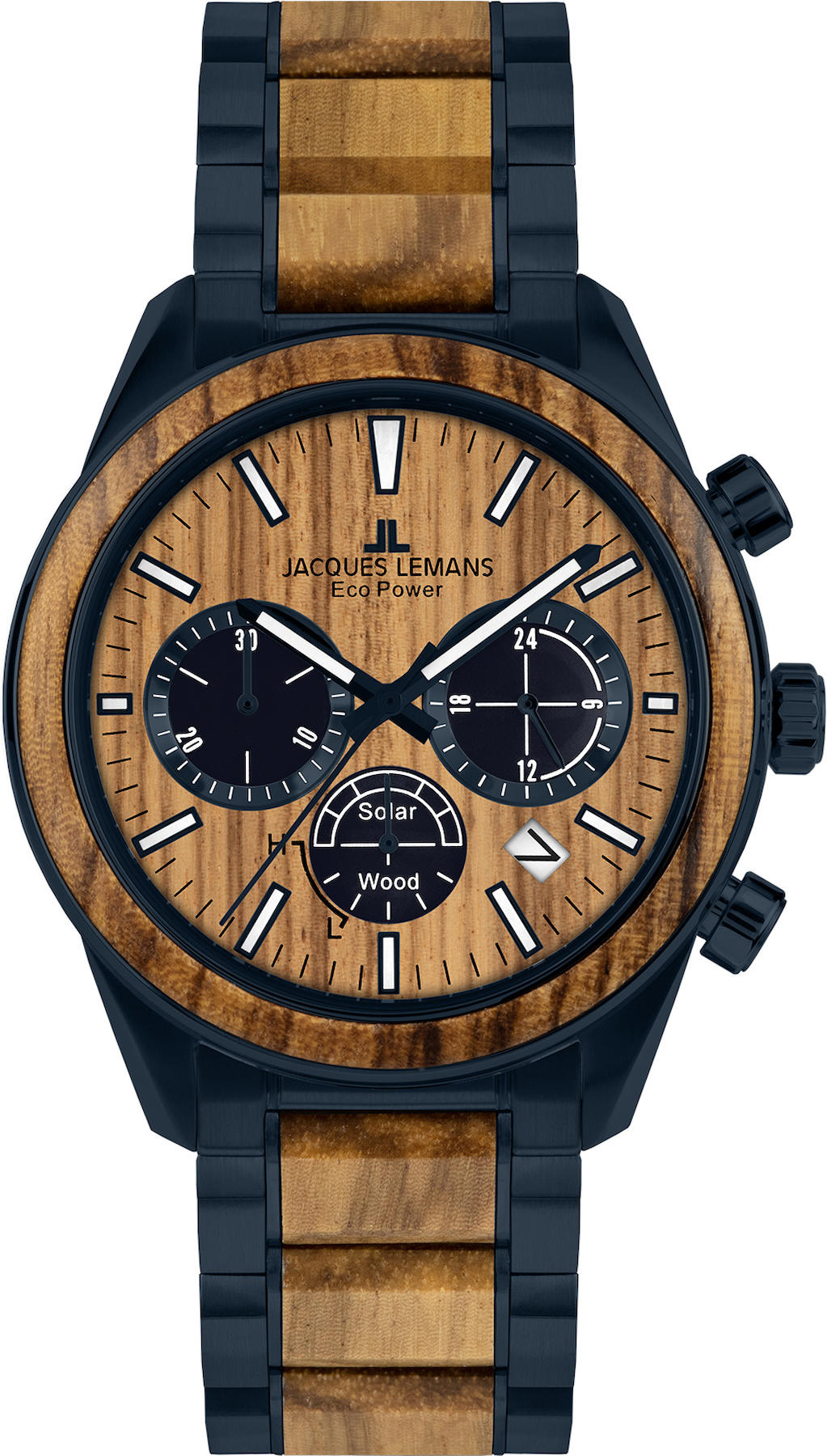 Jacques Lemans 1-2115P Pusulalı Takvimli 44 mm Kahverengi Çelik Kordon Analog Kol Saati