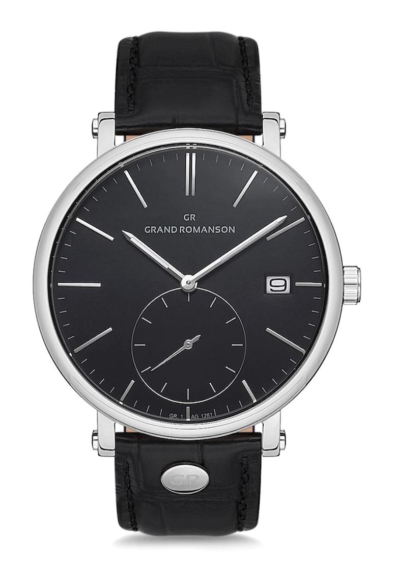 Grand Romanson GR.1.AG1261.02 Takvimli 42 mm Siyah Deri Kordon Analog Erkek Kol Saati