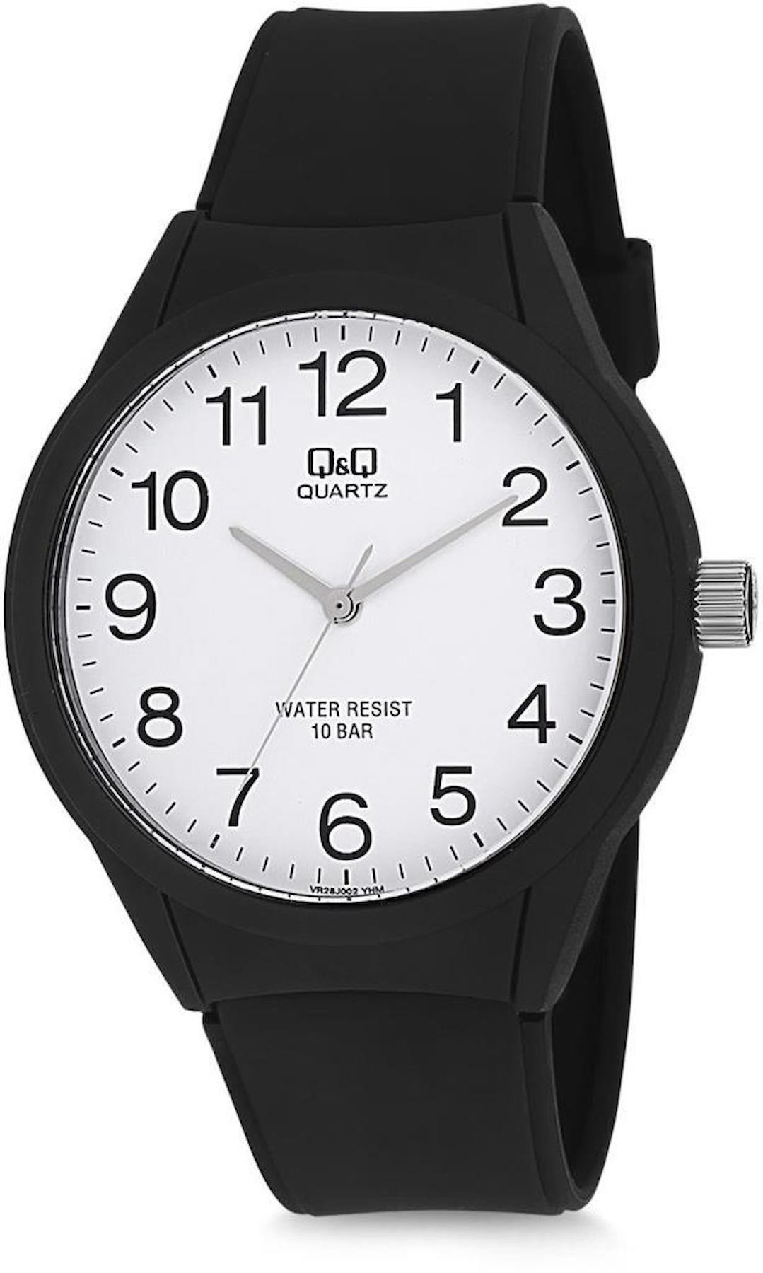 Q&Q VR28J002Y 40 mm Siyah Silikon Kordon Analog Erkek Kol Saati