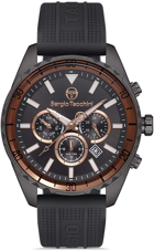 Sergio Tacchini ST.1.10154.4 Takvimli 44 mm Siyah Silikon Kordon Analog Kol Saati