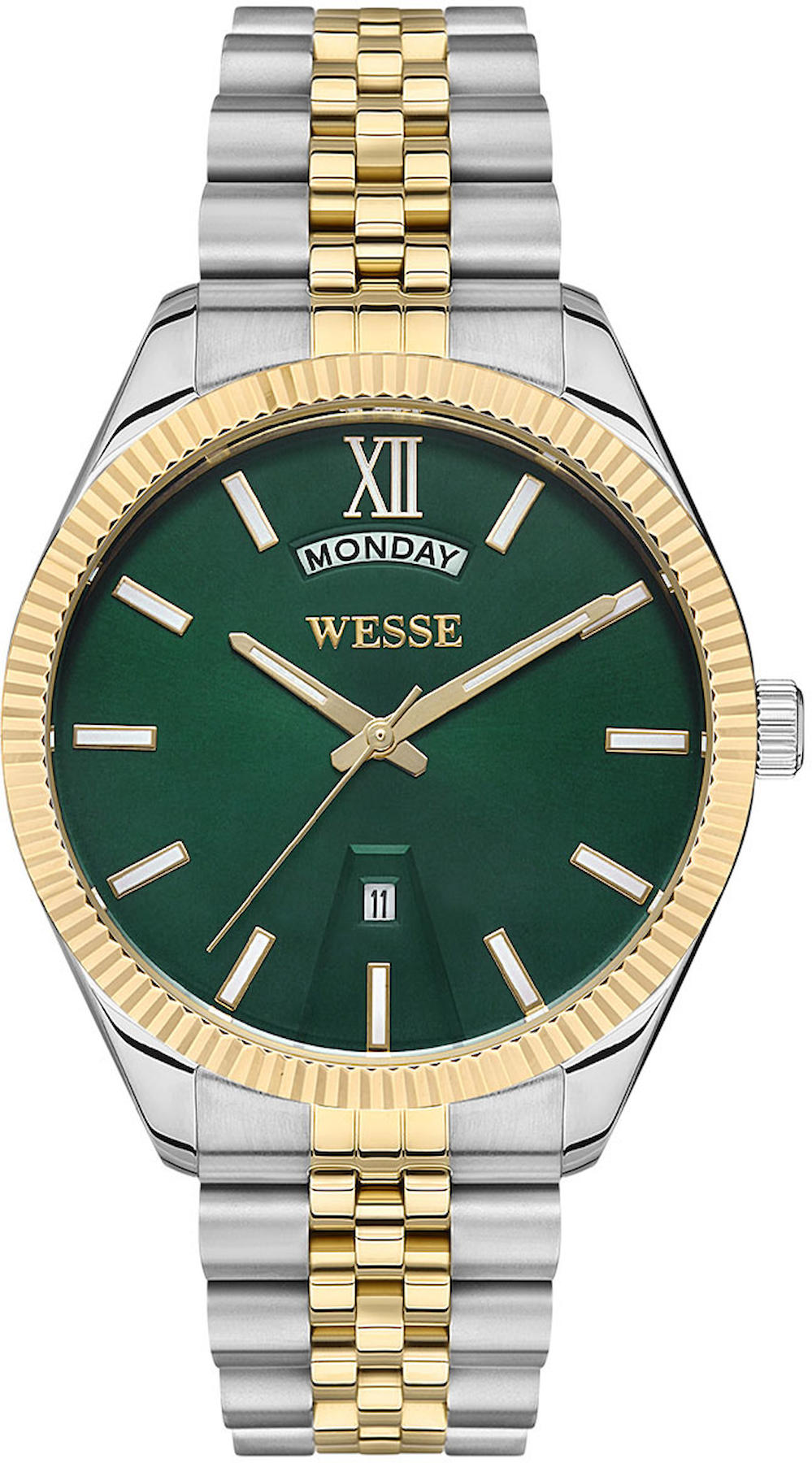 Wesse WWG207307 Takvimli 42 mm Altın-Çelik Kordon Analog Erkek Kol Saati