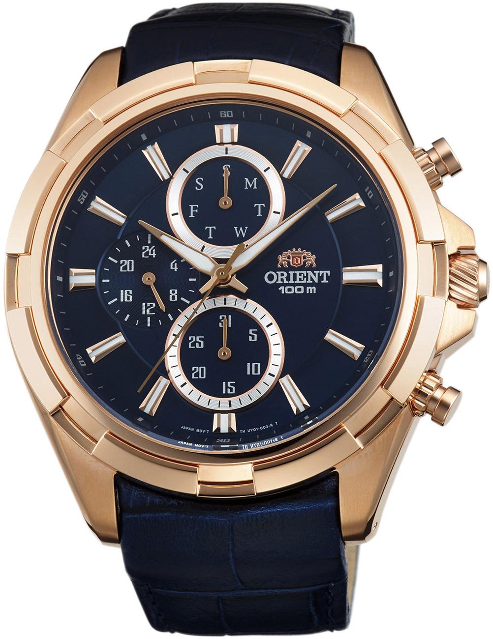 Orient FUY01005D0 Takvimli 49 mm Lacivert Deri Kordon Analog Kol Saati
