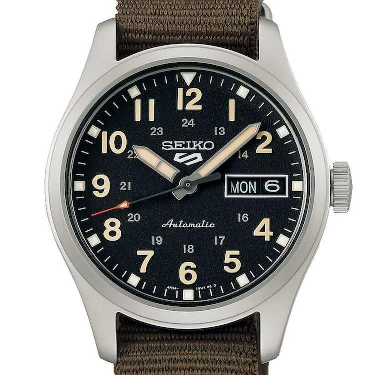 Seiko SRPJ85K Takvimli 36.4 mm Kahverengi Kanvas Kordon Analog Erkek Kol Saati