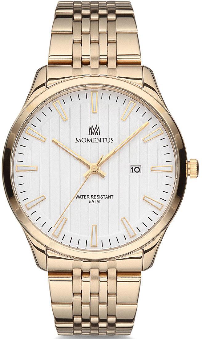 Momentus KC252G-02SG Takvimli 42 mm Altın Metal Kordon Analog Kol Saati