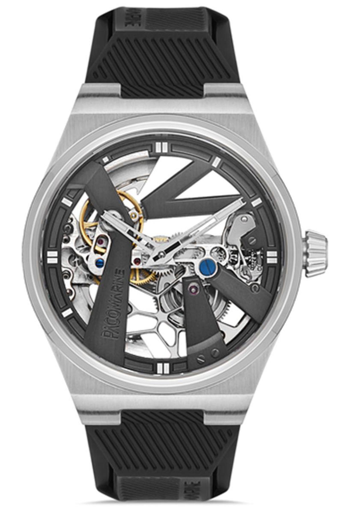 Pacomarine PM.28009.02 41-45 mm Siyah Silikon Kordon Analog Erkek Kol Saati
