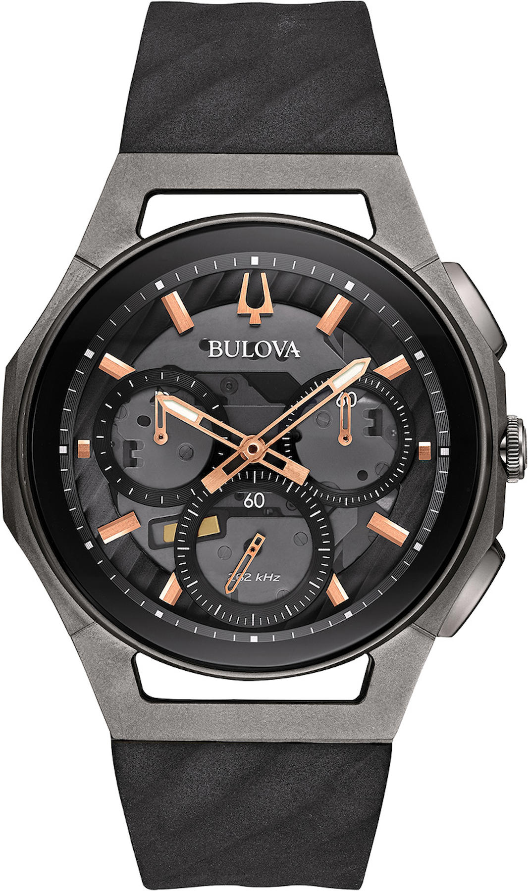 Bulova 98A162 44 mm Siyah Deri Kordon Analog Kol Saati