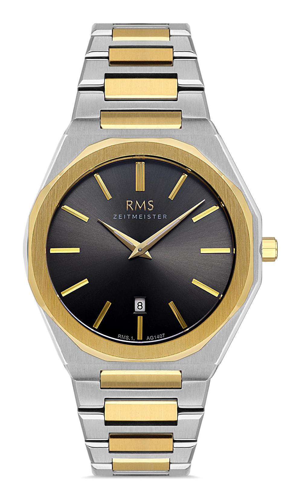 Romanson RMS.1.AG1407.11 Takvimli Altın-Çelik Kordon Analog Erkek Kol Saati