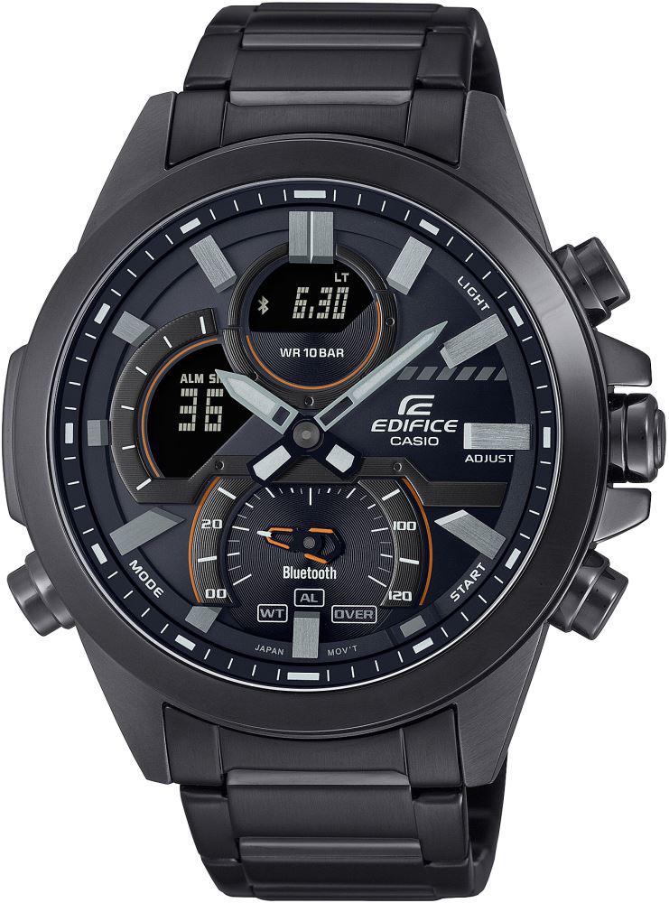 Casio ECB-30DC-1A Takvimli 48.7 mm Siyah Çelik Kordon Analog Kol Saati