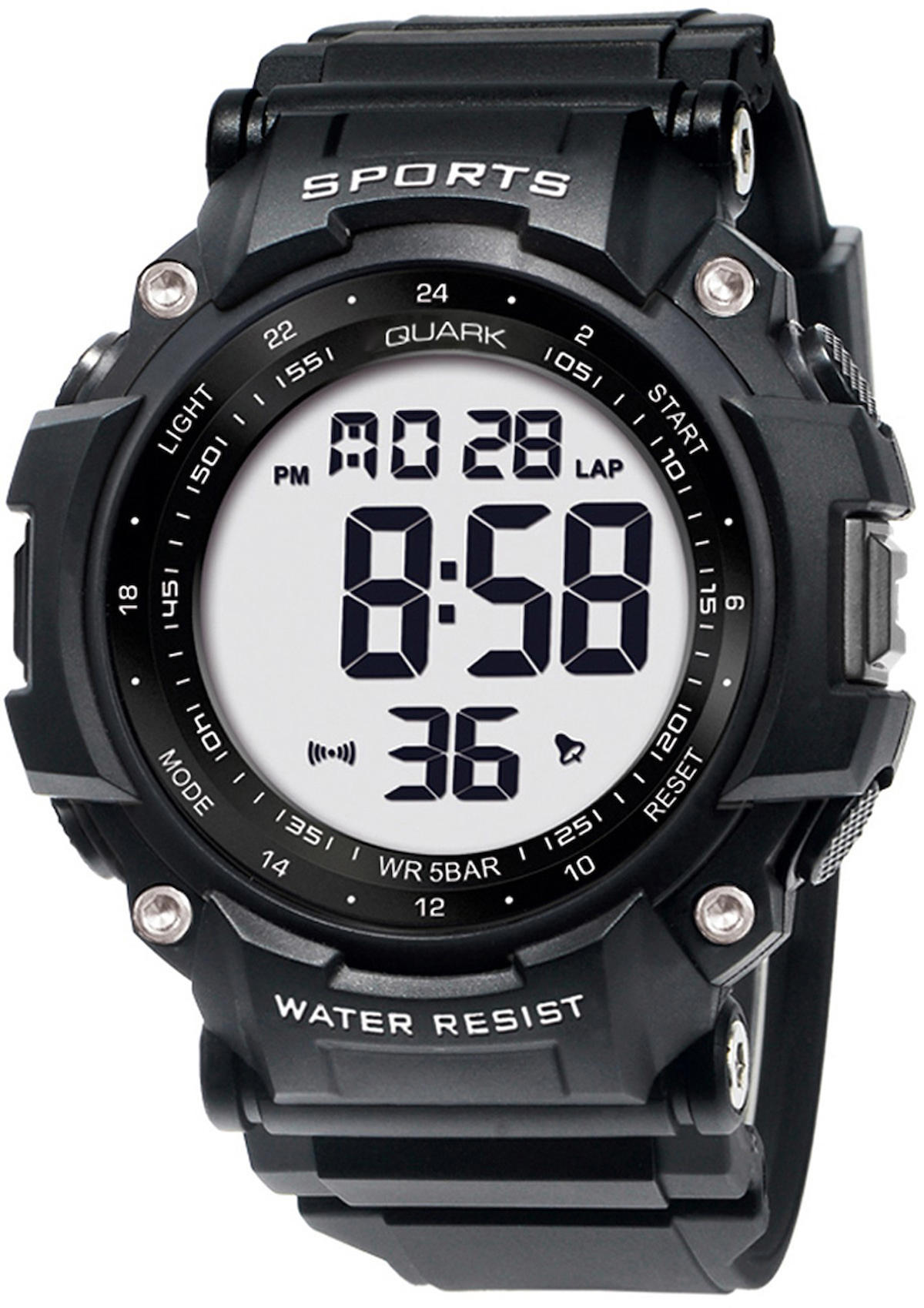 Quark QU-352G-1 Takvimli 41 mm Siyah Silikon Kordon Analog Kol Saati