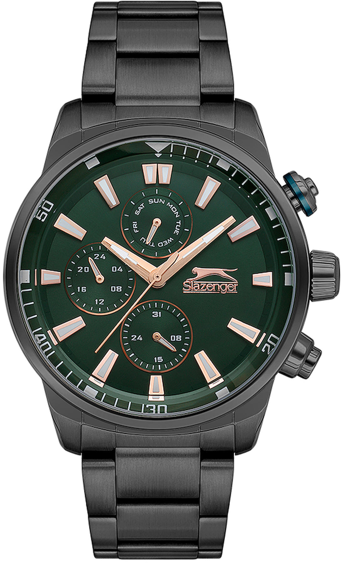 Slazenger SL.09.2272.2.03 Takvimli 45 mm Siyah Çelik Kordon Analog Erkek Kol Saati