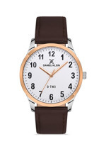 Daniel Klein DKE.1.10343.3 Takvimli 42 mm Kahverengi Deri Kordon Analog Erkek Kol Saati