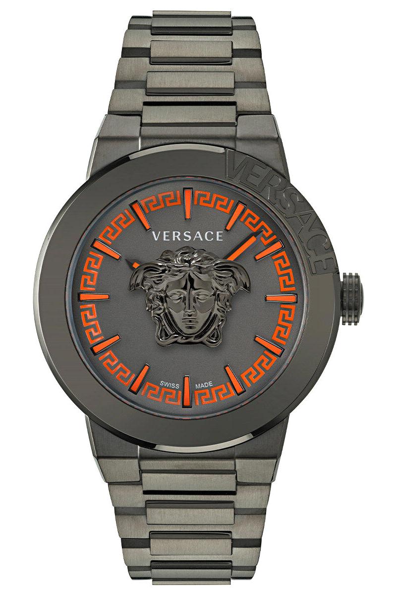 Versace VRSCVE7E00723 43 mm Füme Çelik Kordon Analog Erkek Kol Saati