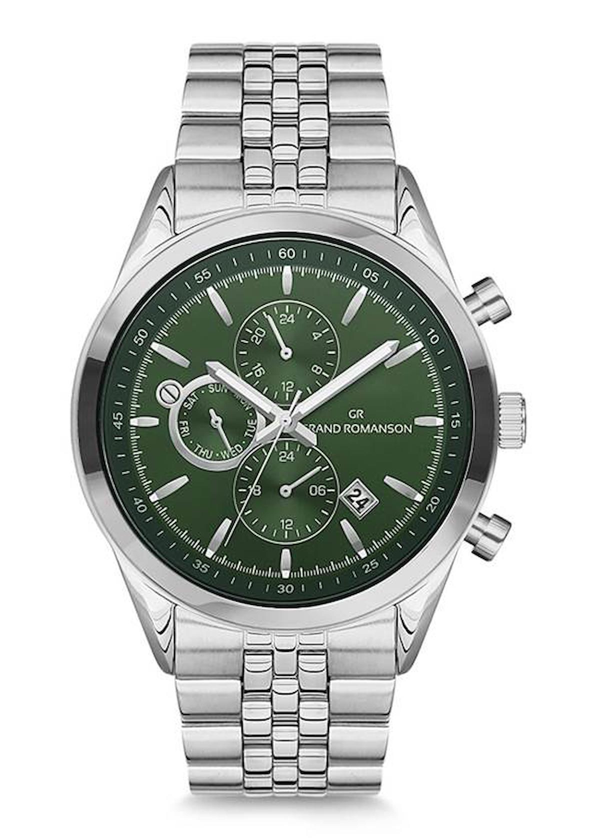 Romanson GR.1.AG1163.09 Takvimli 45 mm Çelik Kordon Analog Erkek Kol Saati