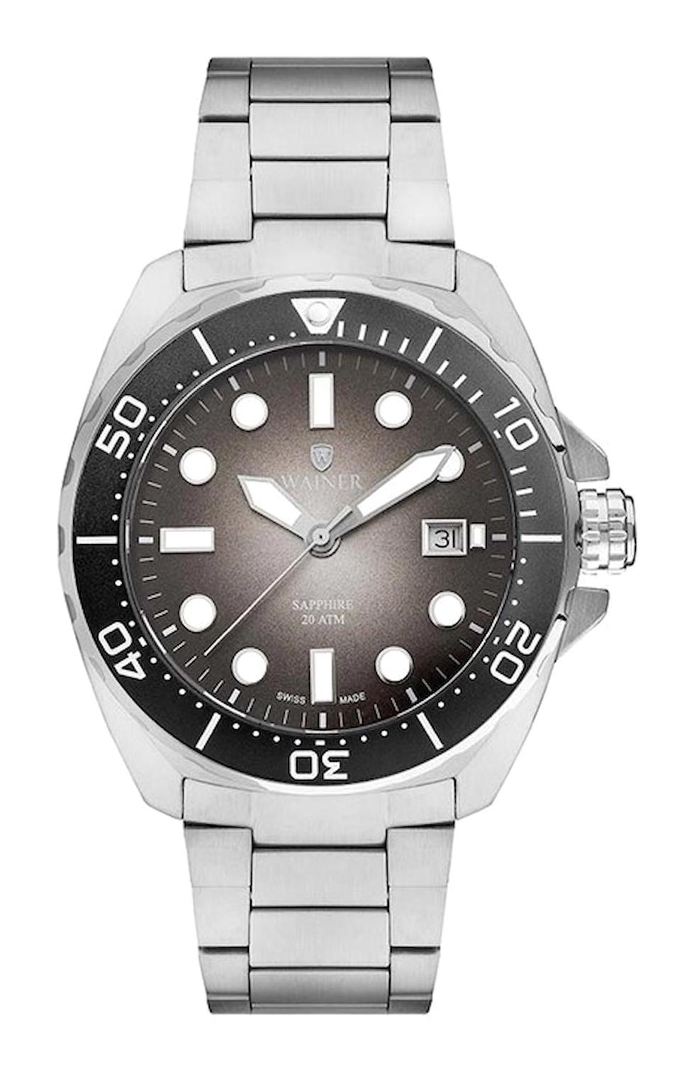 Wainer WA.10921-A Pusulalı Takvimli 44 mm Çelik Kordon Analog Kol Saati