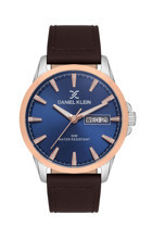 Daniel Klein DK.1.13542-3 Takvimli 42 mm Kahverengi Deri Kordon Analog Erkek Kol Saati