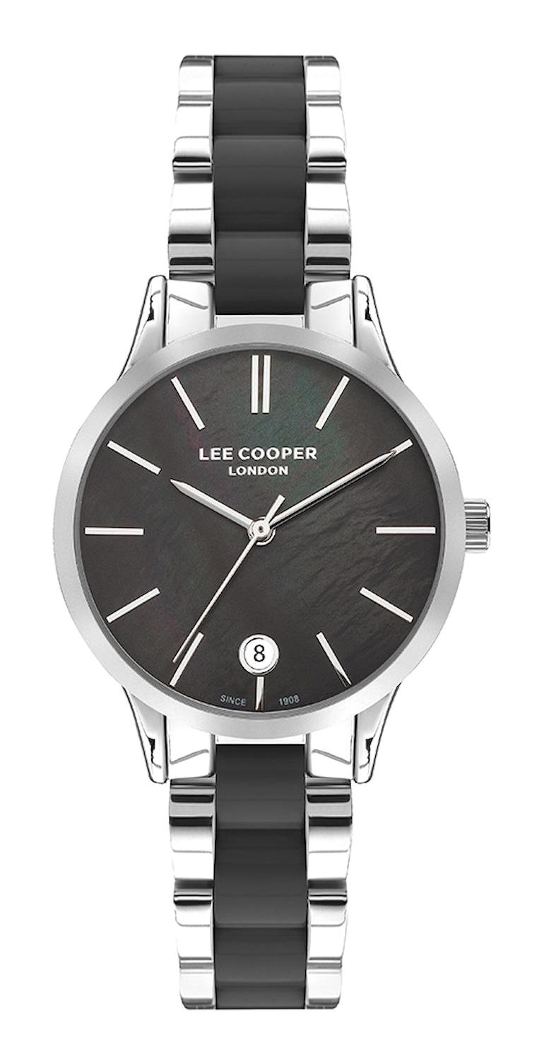 Lee Cooper LC07458.350 Takvimli Gri-Siyah Çelik Kordon Analog Kol Saati