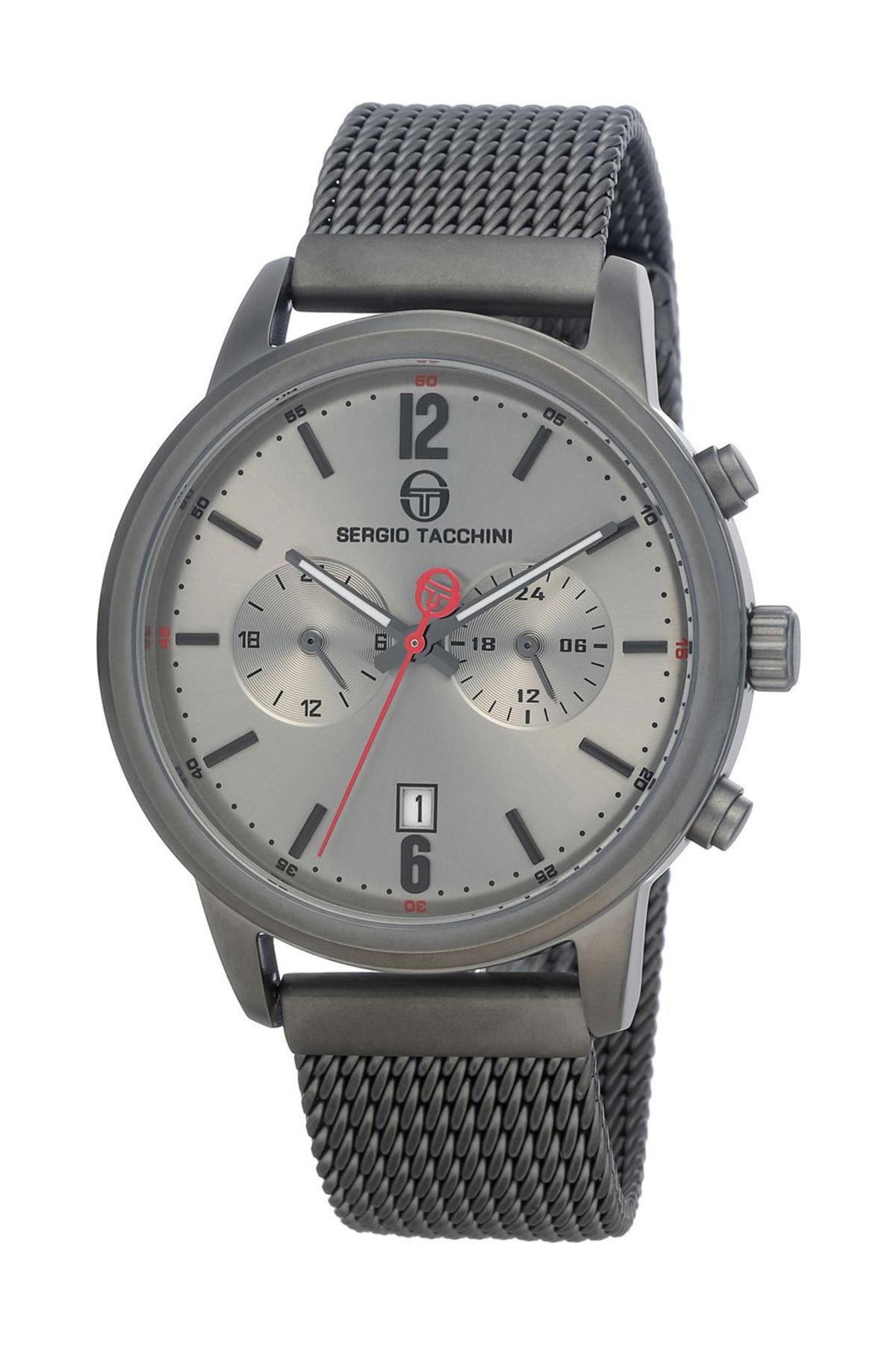 Sergio Tacchini ST.1.10011.5 Takvimli Antrasit Metal Kordon Analog Erkek Kol Saati