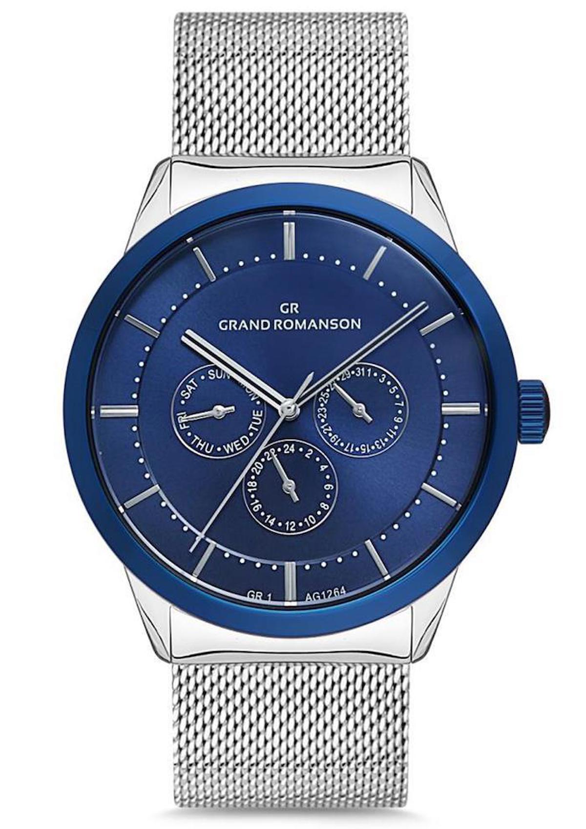 Grand Romanson GR.1.AG1264.02 Takvimli 41-45 mm Çelik Kordon Analog Erkek Kol Saati