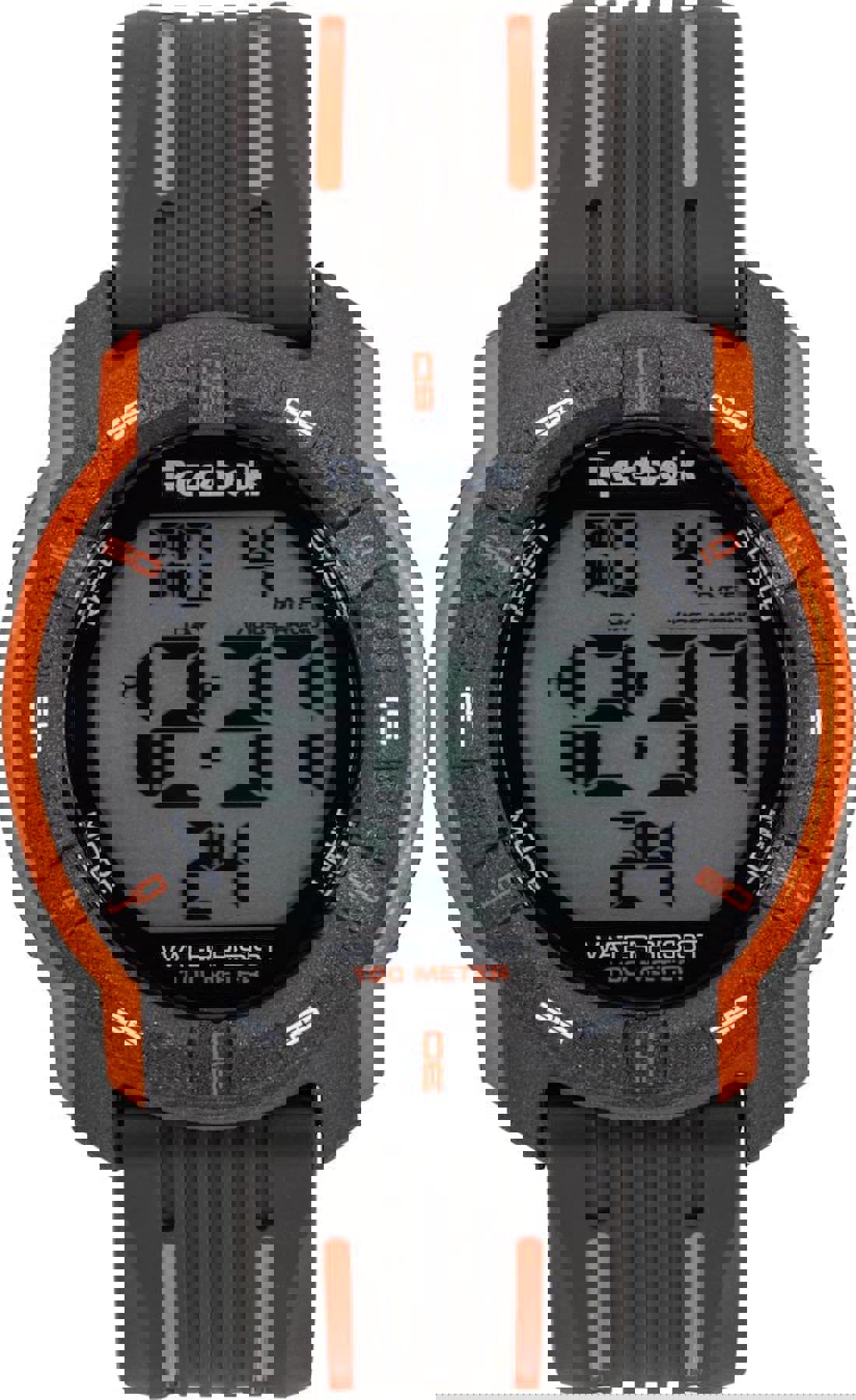 Reebok RV-LOC-G9-POPB-BO Takvimli 46 mm Gri-Turuncu Silikon Kordon Dijital Erkek Kol Saati