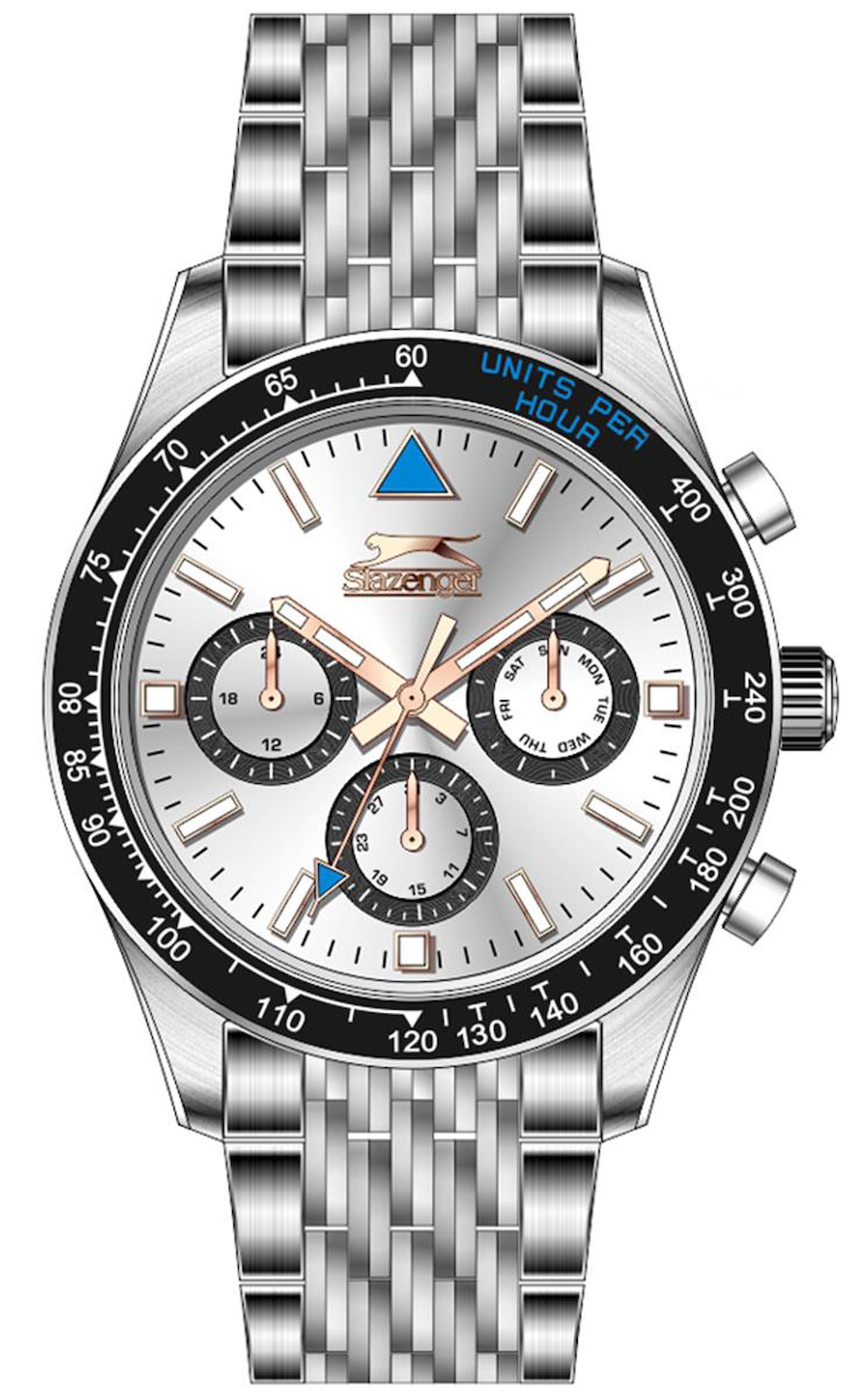 Slazenger SL.09.2417.2.05 Takvimli 45 mm Çelik Kordon Analog Erkek Kol Saati