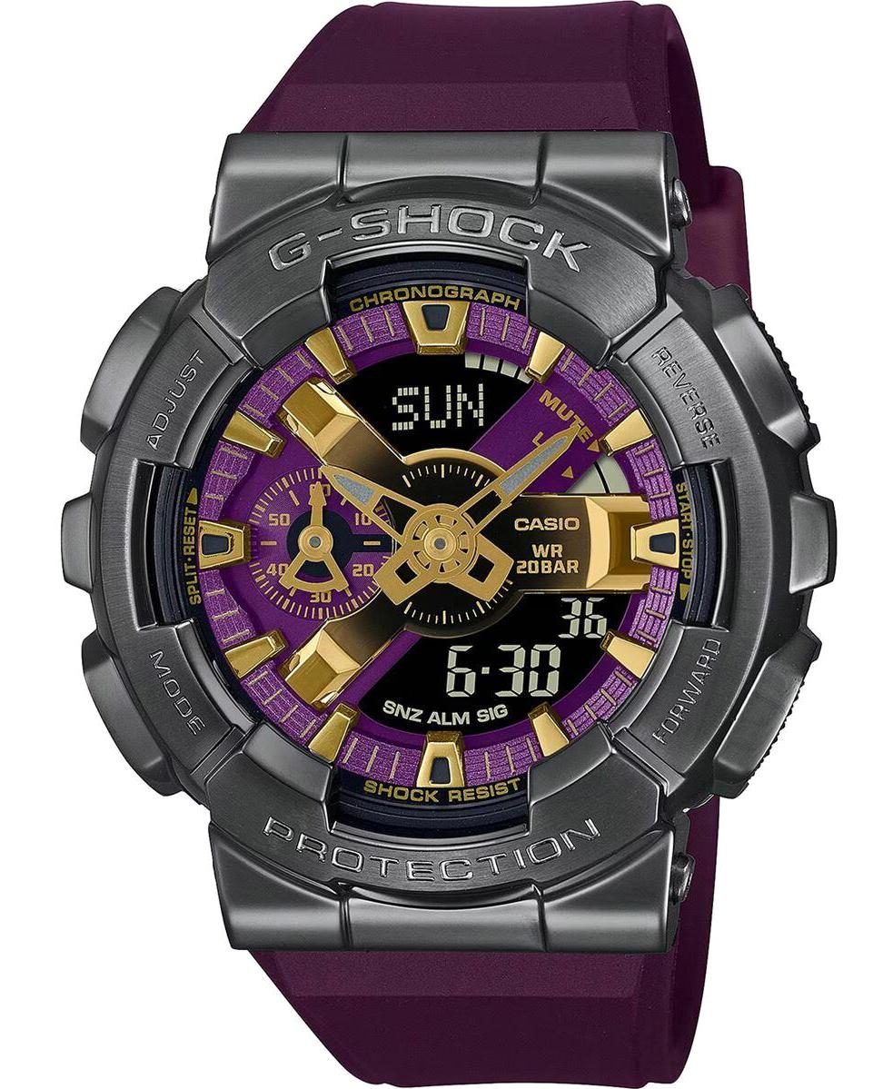 Casio GM-110CL-6ADR Takvimli 48.8 mm Mor Silikon Kordon Dijital Erkek Kol Saati