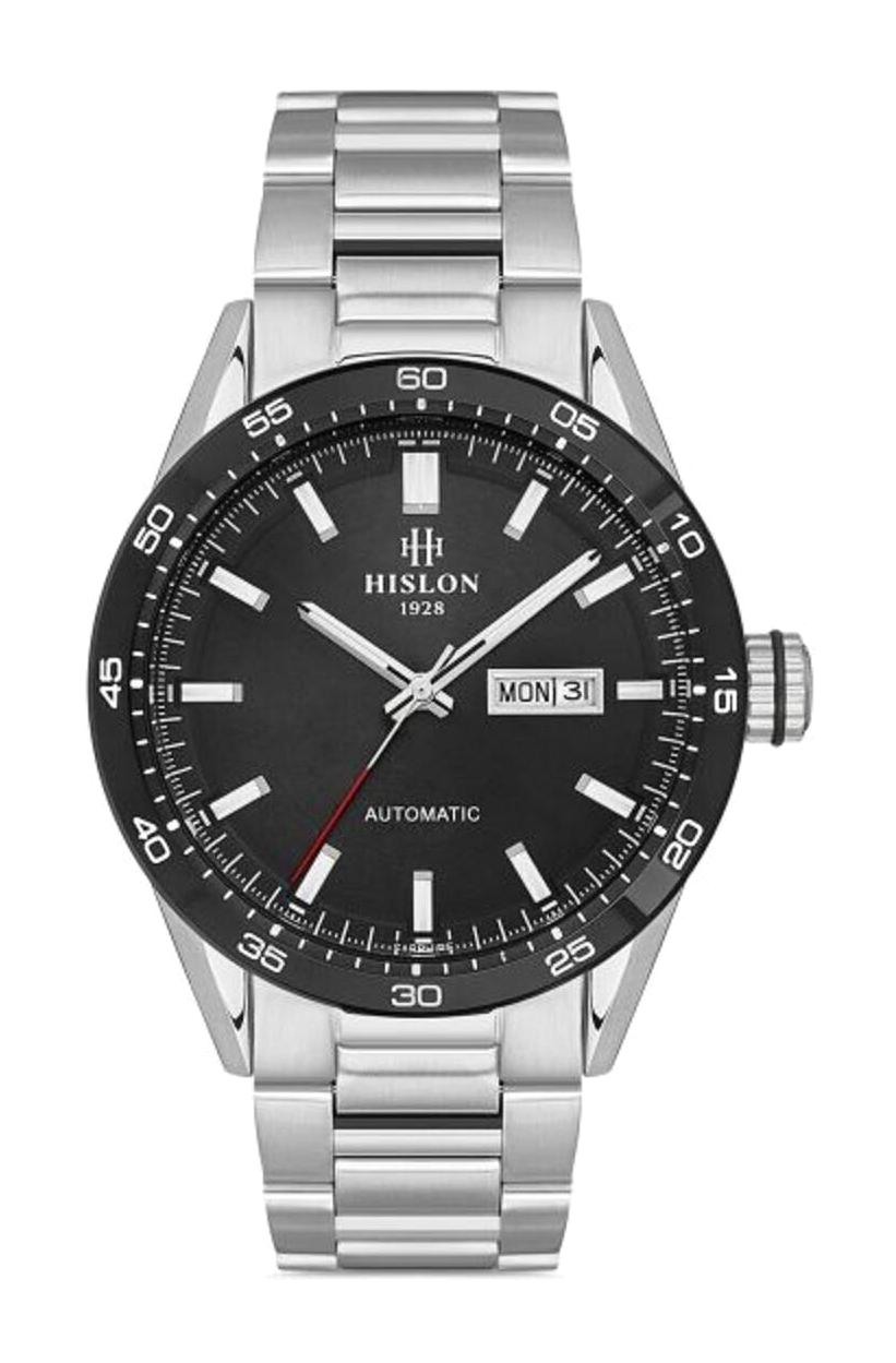 Hislon SD107T-04SS Takvimli 44 mm Çelik Kordon Analog Erkek Kol Saati