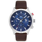 U.S. Polo Assn USPA1014B-09 Takvimli 46 mm Kahverengi Deri Kordon Analog Kol Saati