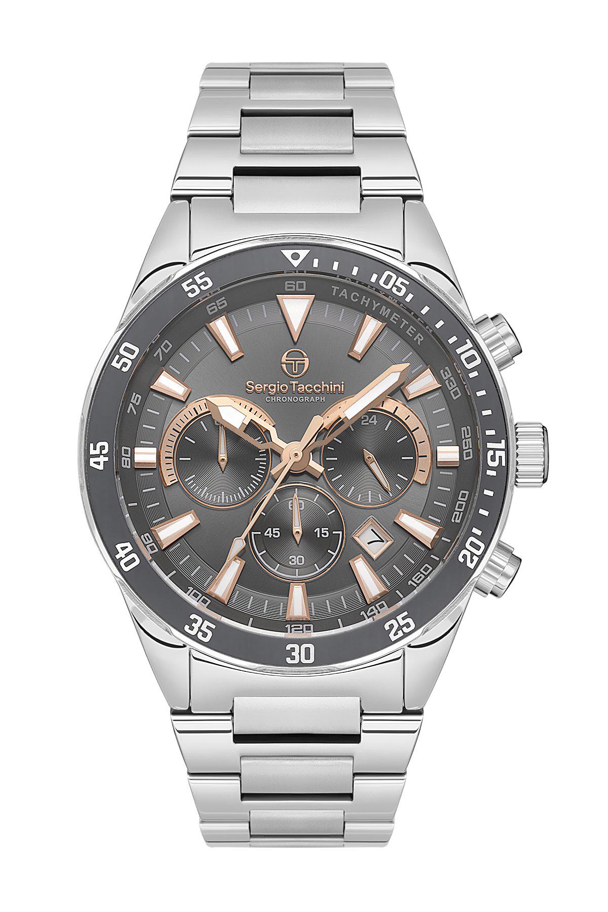 Sergio Tacchini ST.1.10430.4 Takvimli 45 mm Çelik Kordon Analog Erkek Kol Saati