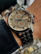 Ferrucci FCF.13110M.05 Takvimli 43 mm Çelik Kordon Analog Erkek Kol Saati