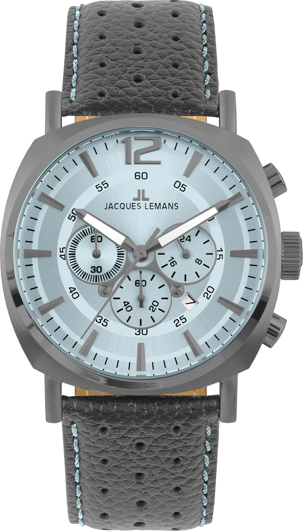 Jacques Lemans 1-1645S Pusulalı Takvimli Gri Deri Kordon Analog Kol Saati