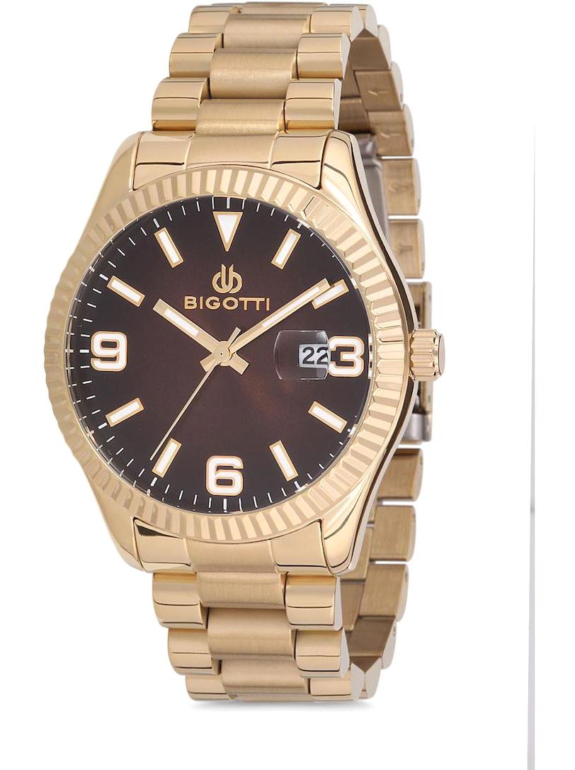 Bigotti BG.1.10185.2 Takvimli 43 mm Altın Çelik Kordon Analog Erkek Kol Saati
