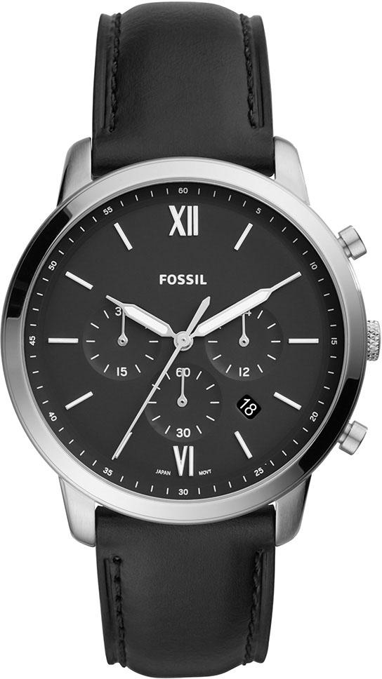 Fossil FFS5452 Takvimli 44 mm Siyah Deri Kordon Analog Erkek Kol Saati