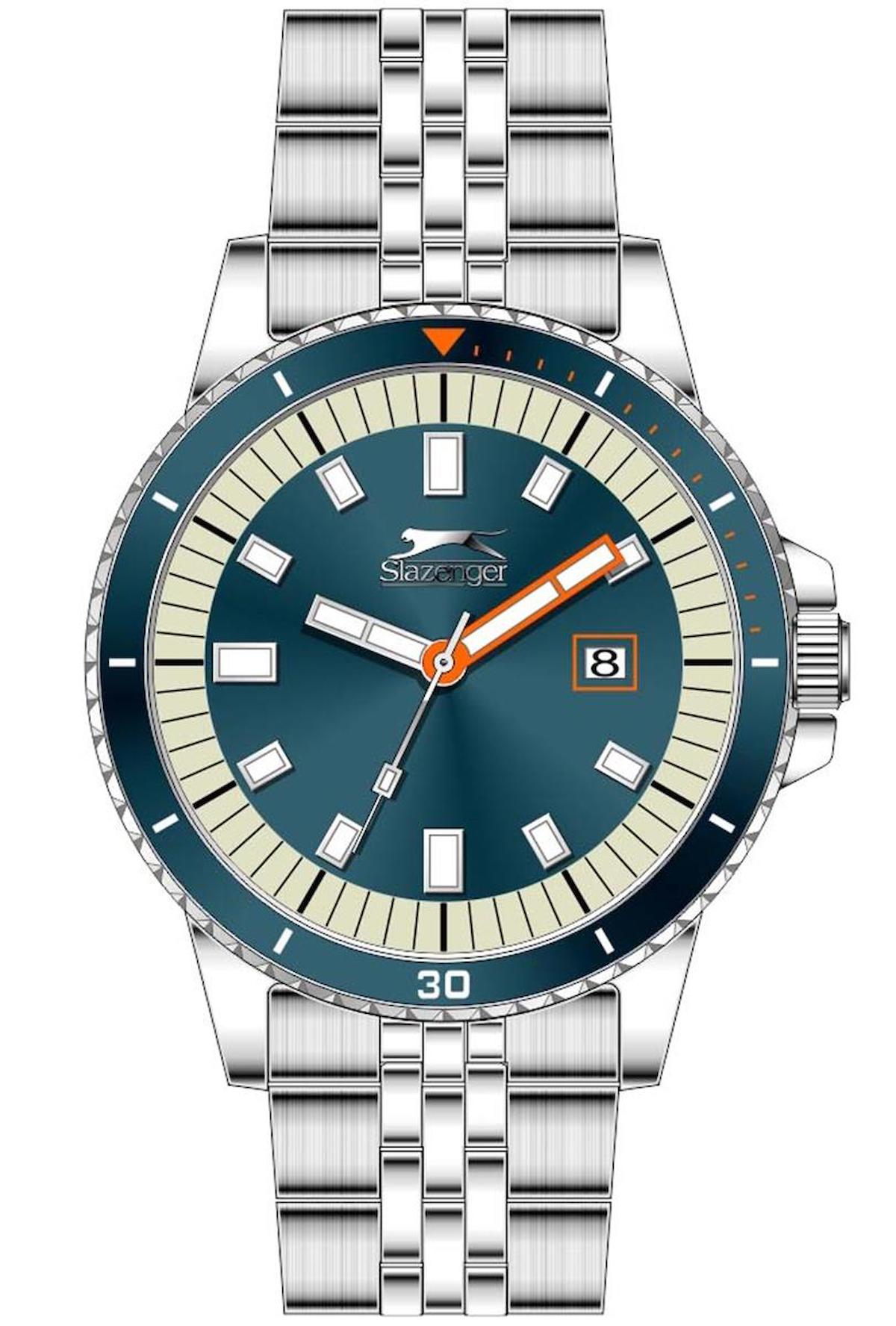 Slazenger SL.09.2205.1.02 Takvimli 45 mm Metal Kordon Analog Erkek Kol Saati
