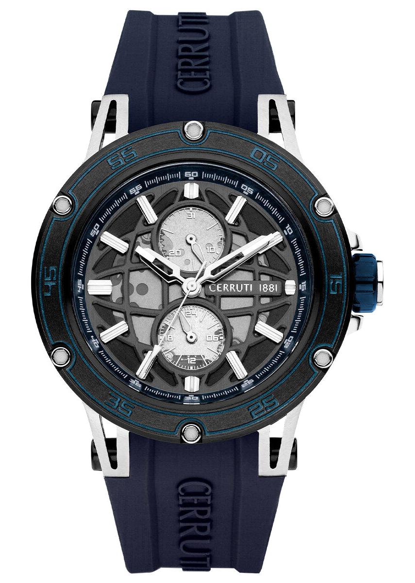 Cerruti 1881 CIWGQ0007001 Takvimli 45 mm Lacivert Silikon Kordon Analog Erkek Kol Saati