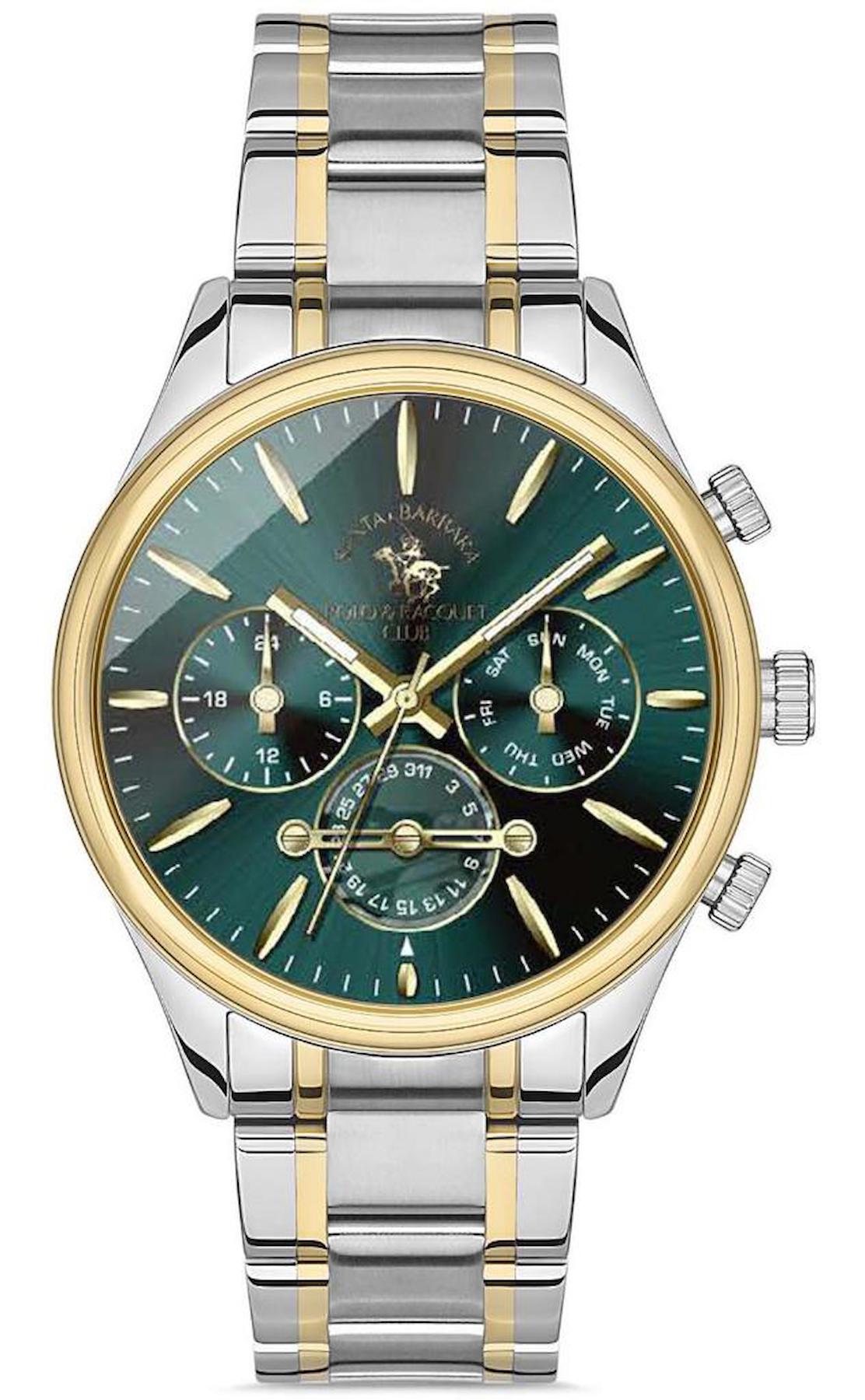 Santa Barbara Polo & Racquet Club SB.1.10440.5 Takvimli 44 mm Çelik Kordon Analog Erkek Kol Saati