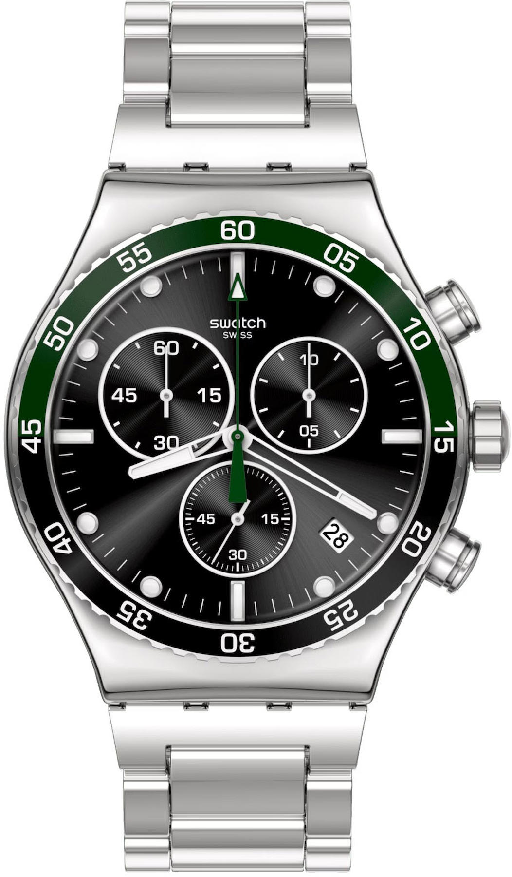 Swatch YVS506G Takvimli 44 mm Çelik Kordon Analog Erkek Kol Saati
