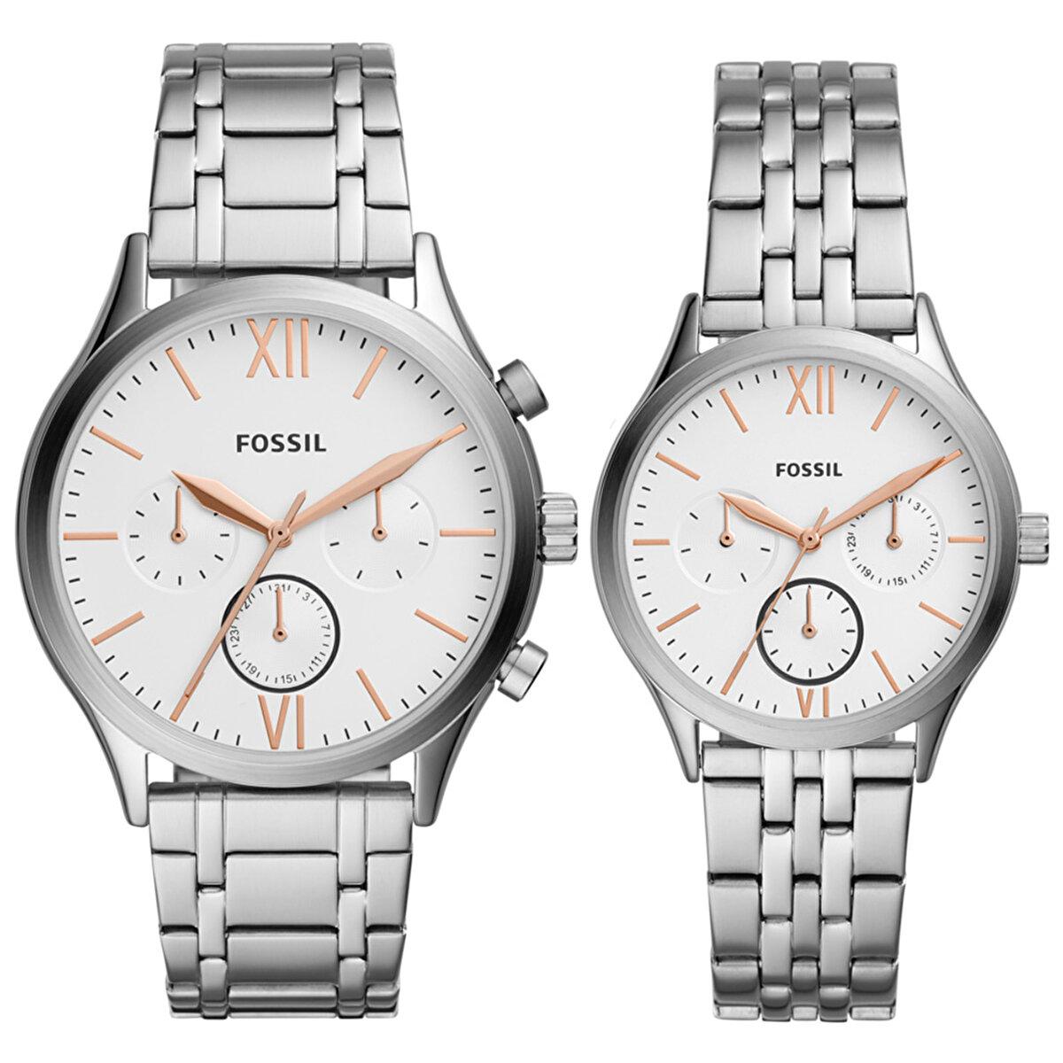 Fossil FBQ2468SET Takvimli 44 mm Çelik Kordon Analog Erkek Kol Saati